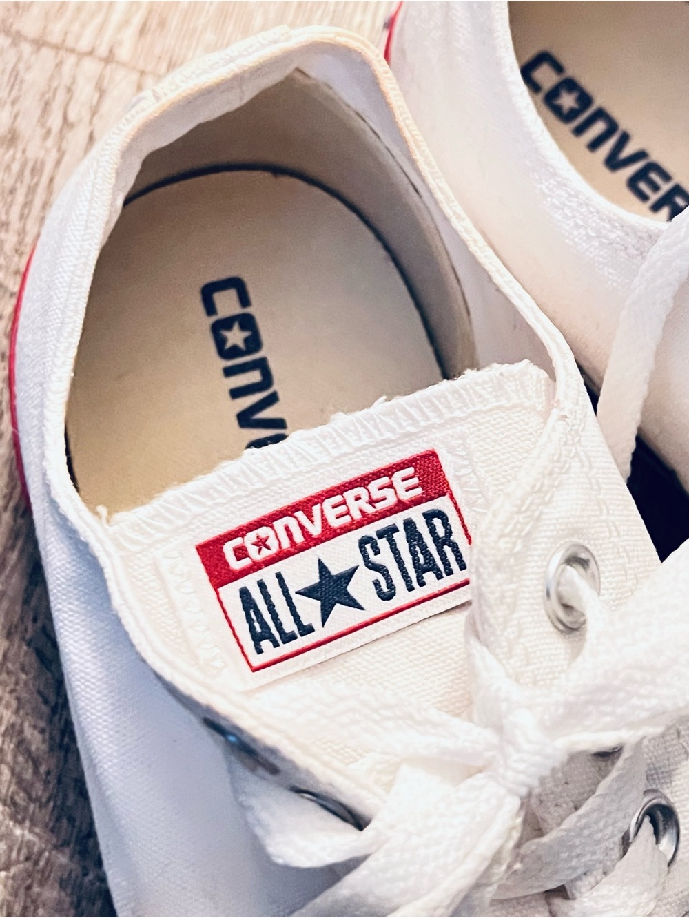Converse Chuck Taylor All Star Low Top White Sneakers Men’s 8.5 Women’s 10.5 - Picture 5 of 10